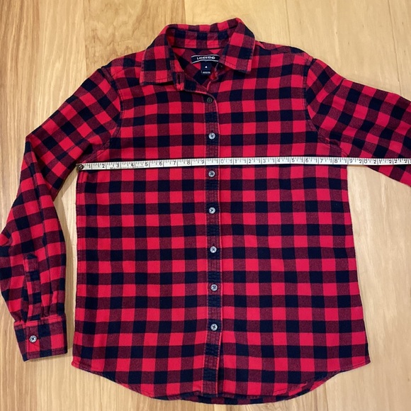 LANDS’ END Checked Flannel Shirt - Picture 12 of 13